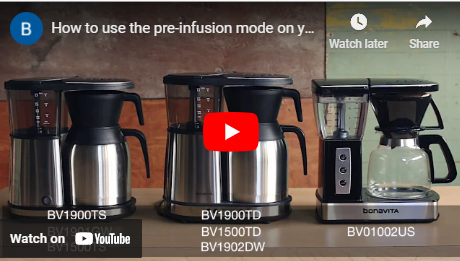 How to use the pre-infusion mode on your Bonavita® brewer