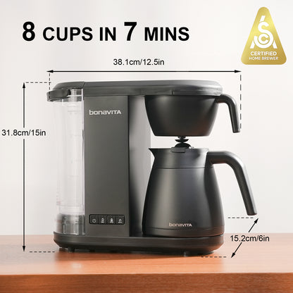Enthusiast 8-Cup Drip Coffee Brewer with 1.3L Thermal or Glass Carafe