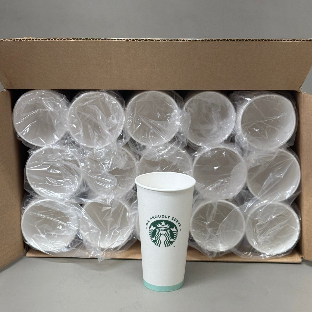 ZA@ PACTIV EVERGREEN Starbucks (600 PACK) Hot Paper Cups 20 oz 011098808 (Distressed Box)