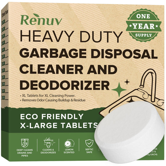 Garbage Disposal Cleaner Deodorizer Tablets Heavy Duty, Odor Eliminator, Degreaser, Dissolves Organic Waste