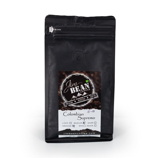 Colombian Supremo Ground Coffee | 14 oz | Jim Bean Coffee