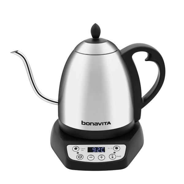 ReVita Bonavita Classic 1.0L Gooseneck Precision Temperature Electric Kettle| Coffee Brew and Tea, 1200 Watt, LED Panel, Stainless Steel