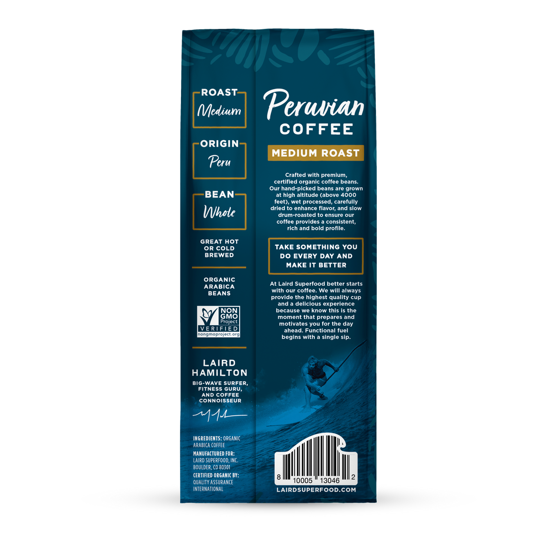 Organic Peruvian Medium Roast Whole Bean Coffee