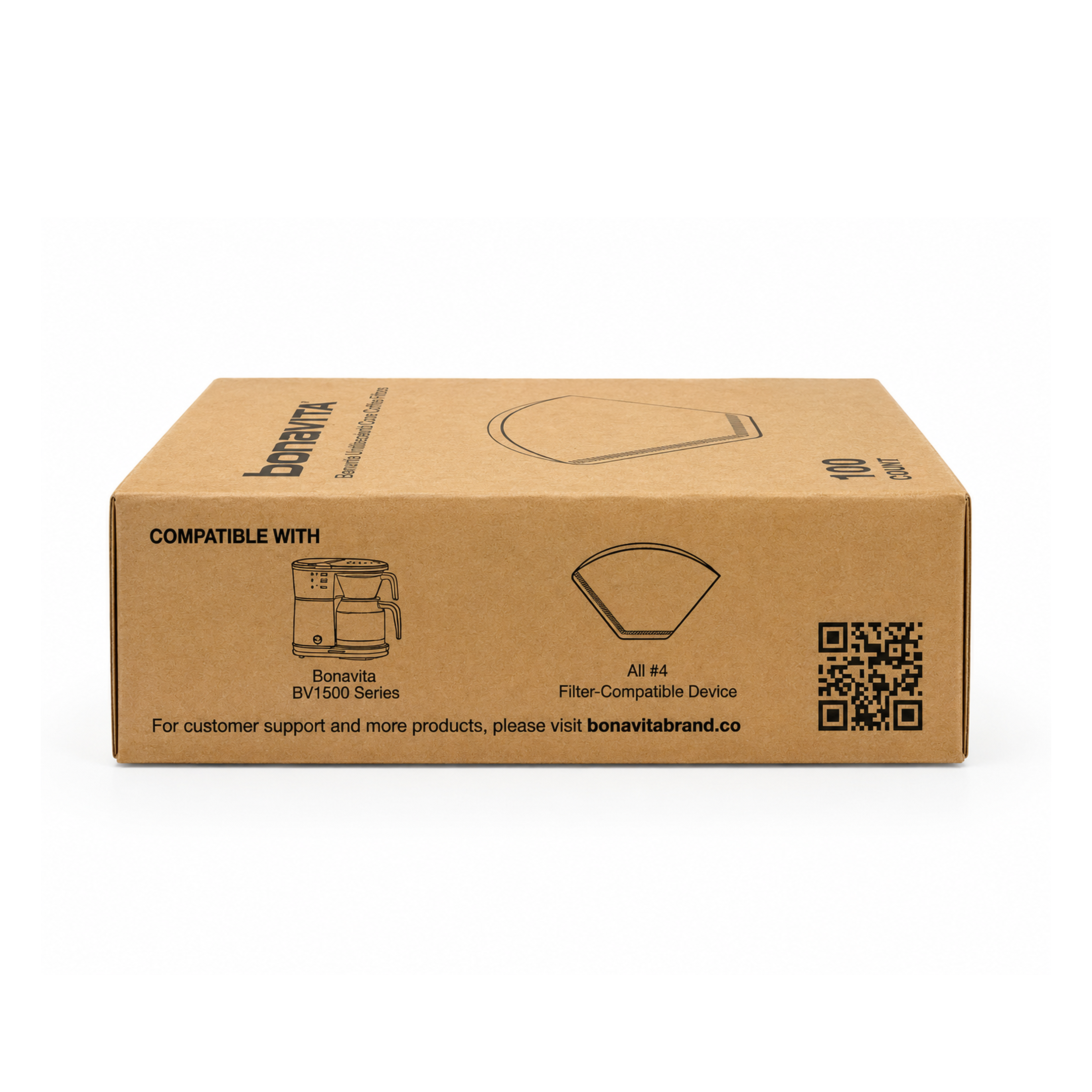Bonavita Unbleached Cone Coffee Filters — 100 Count