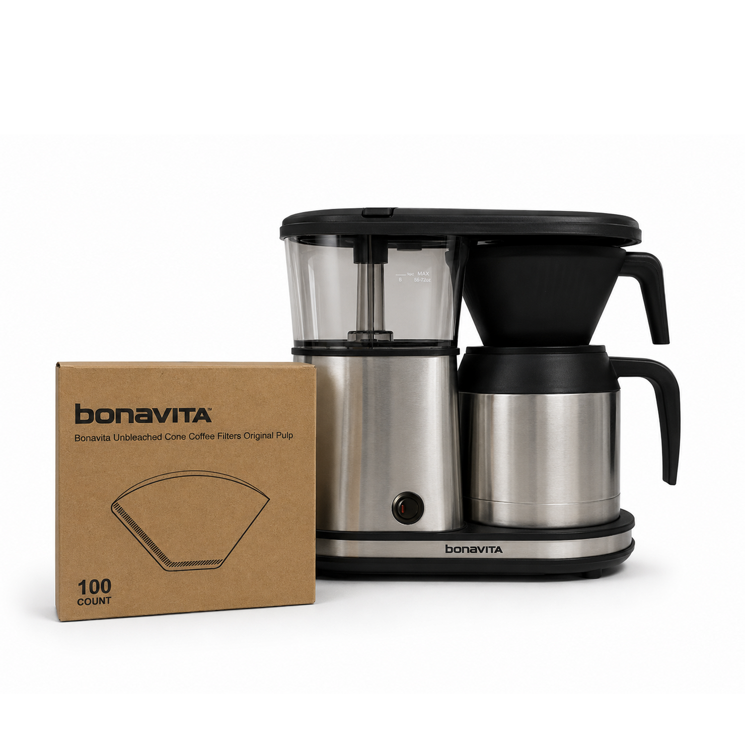 Bonavita Unbleached Cone Coffee Filters — 100 Count