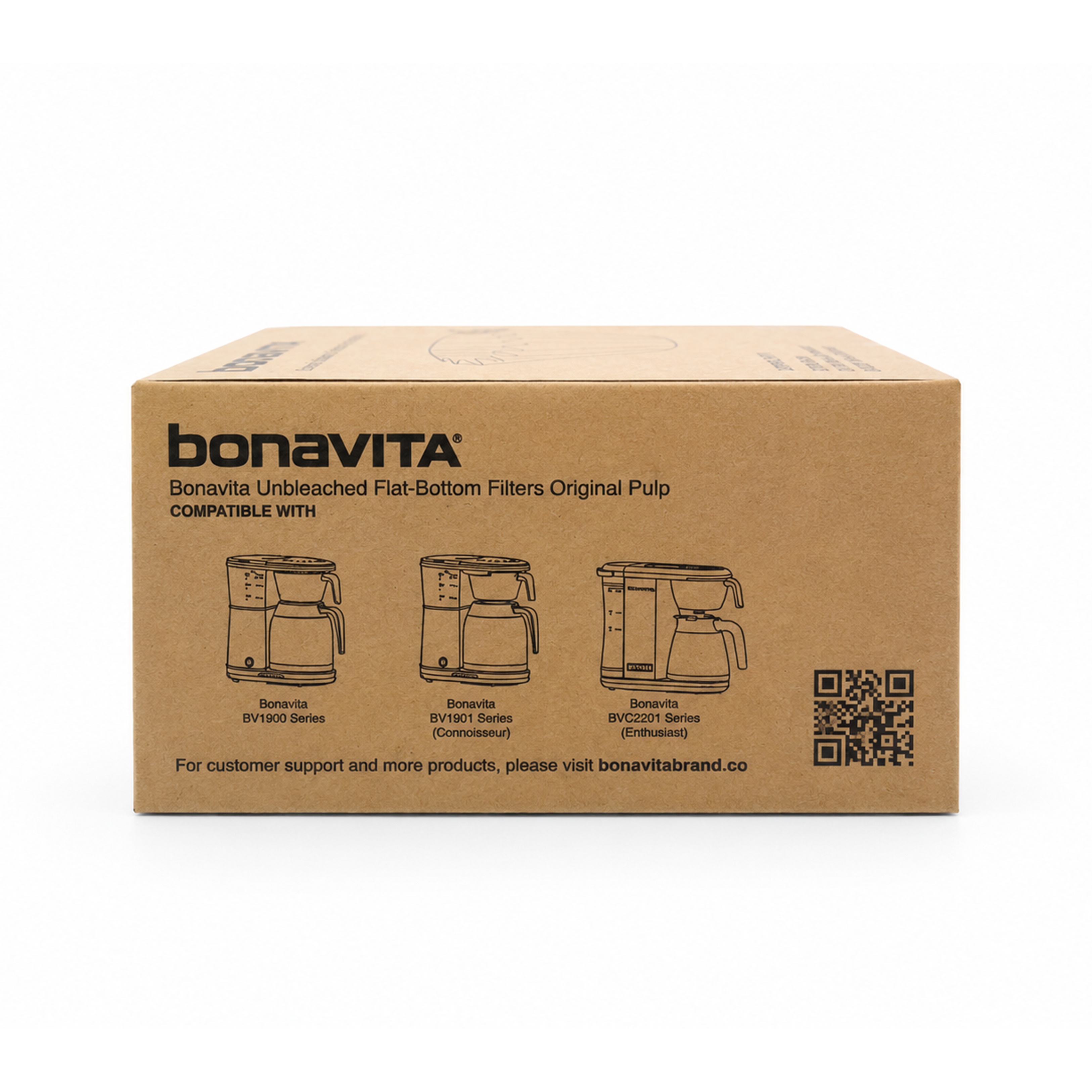 Bonavita Unbleached Flat-Bottom Coffee Filters — 100 Count