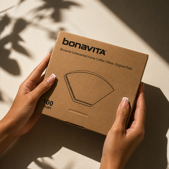 Bonavita Unbleached Cone Coffee Filters — 100 Count