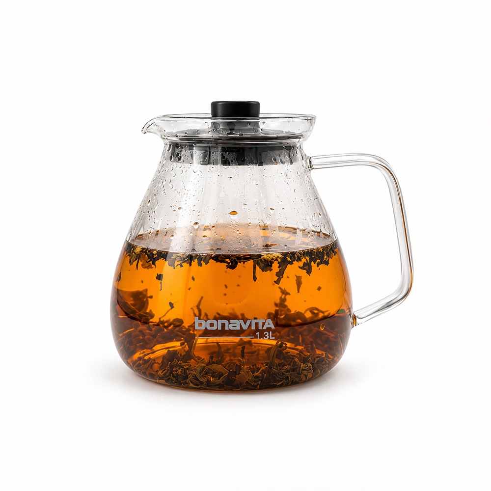 Bonavita Loose Leaf Glass Teapot with Steeping Lid, 1.3L